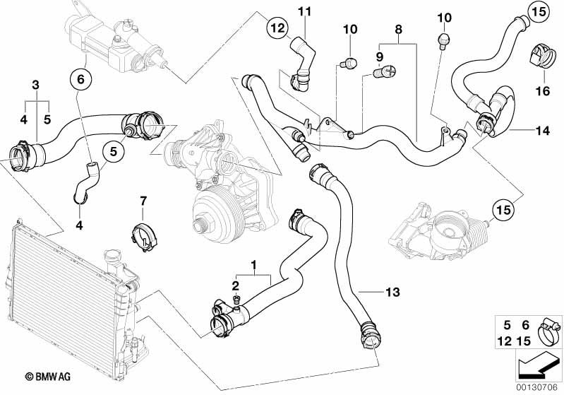 Genuine Cooling System Water Hose/Pipe 11 53 7 787 916