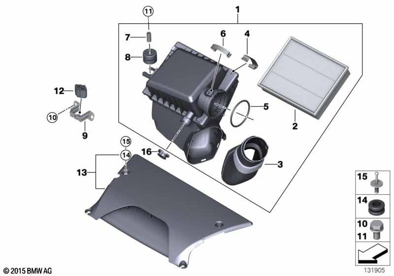 Genuine Air Intake Silencer Muffler 13 71 7 526 411
