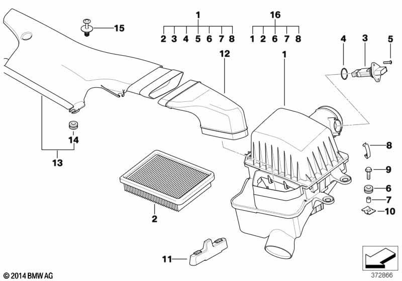 Genuine Air Intake Silencer Muffler 13 71 7 853 879