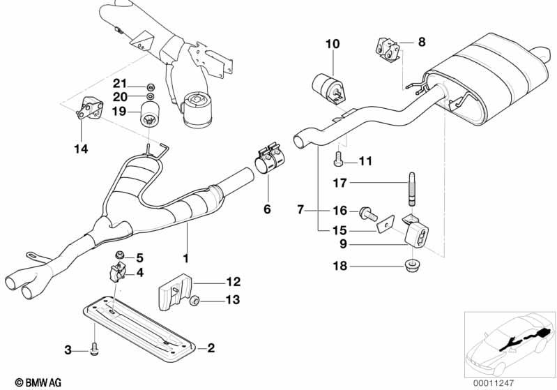 Genuine Rear Exhaust Silencer/Muffler 18 10 1 436 535