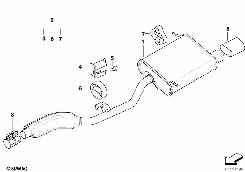 Genuine Rear Exhaust Silencer / Muffler System