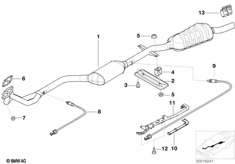 Genuine Exhaust Pipe Front Silencer 18 10 1 712 923