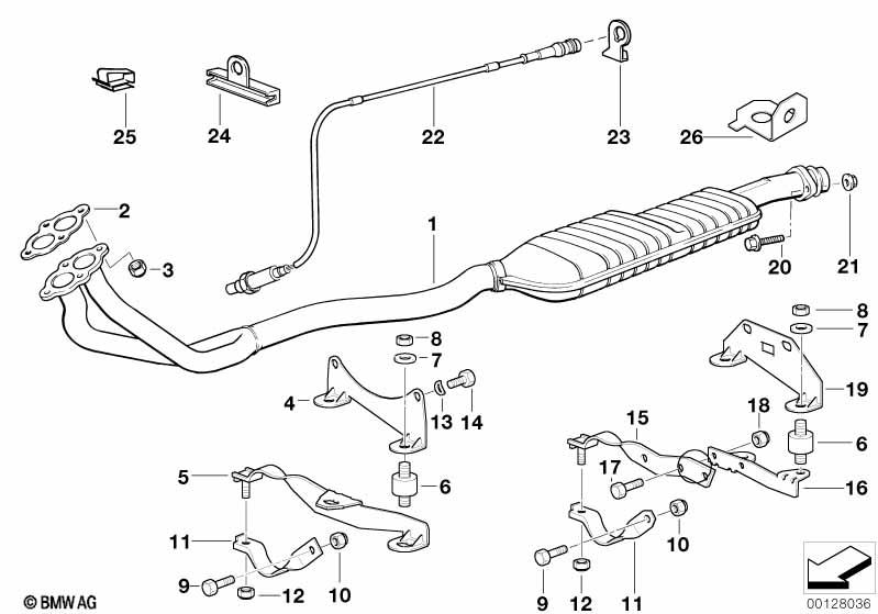 Genuine Front Exhaust Silencer/Muffler 18 10 1 723 750