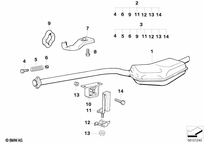 Genuine Rear Exhaust Silencer/Muffler 18 10 1 737 659