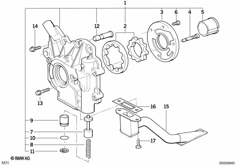 Genuine Lubrication System Oil Pump 11 41 2 246 478