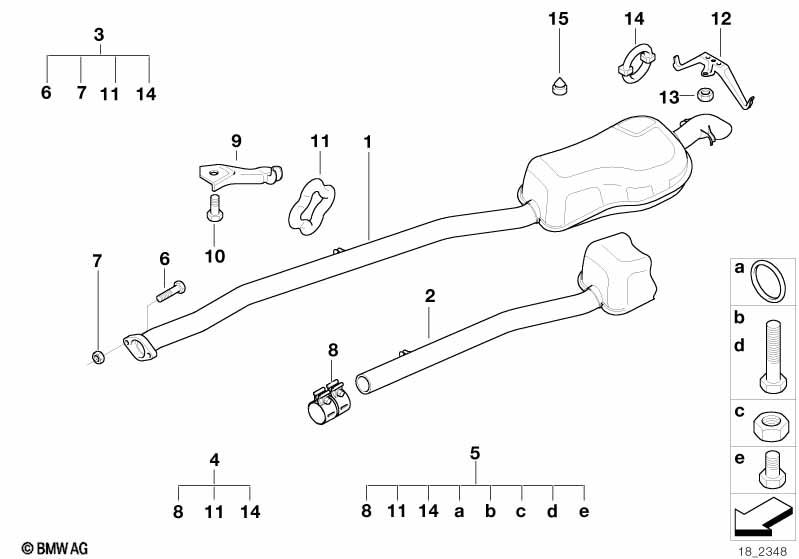 Genuine Rear Exhaust Silencer/Muffler 18 10 2 244 887