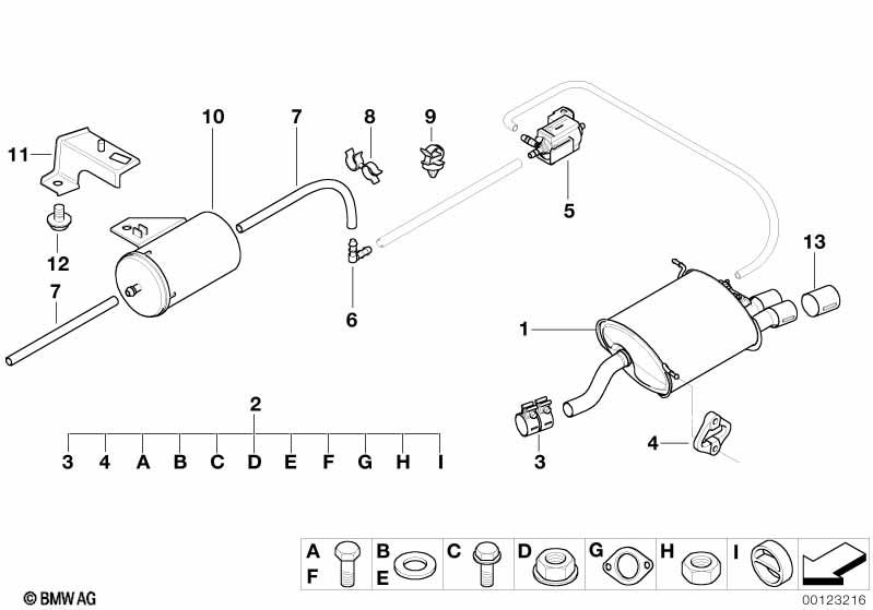 Genuine Rear Exhaust Silencer/Muffler 18 10 7 500 206