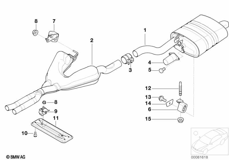 Genuine Centre Exhaust Silencer/Muffler 18 10 7 504 979