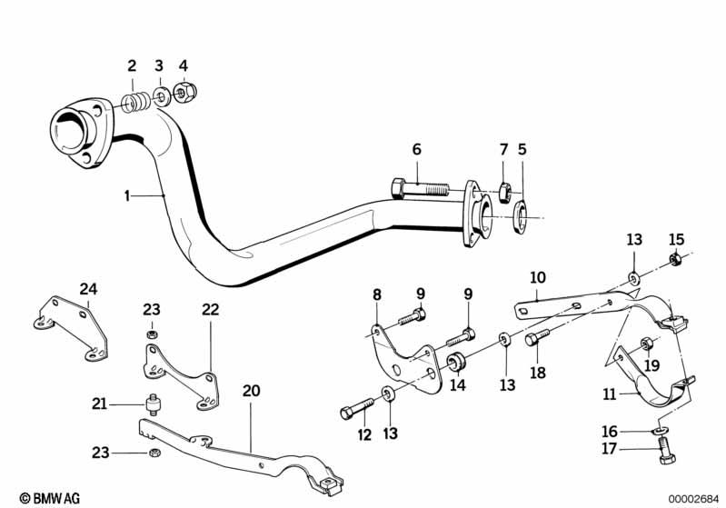 Genuine Exhaust Silencer/Muffler Support Bracket 18 20 2 242 229