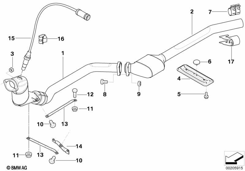 Genuine Diesel Catalyst Converter Bracket 18 20 2 249 290