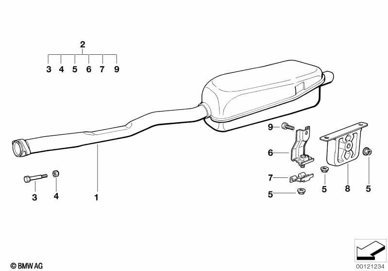 Genuine Exhaust Silencer/Muffler Mounting Parts Set 18 21 0 146 028