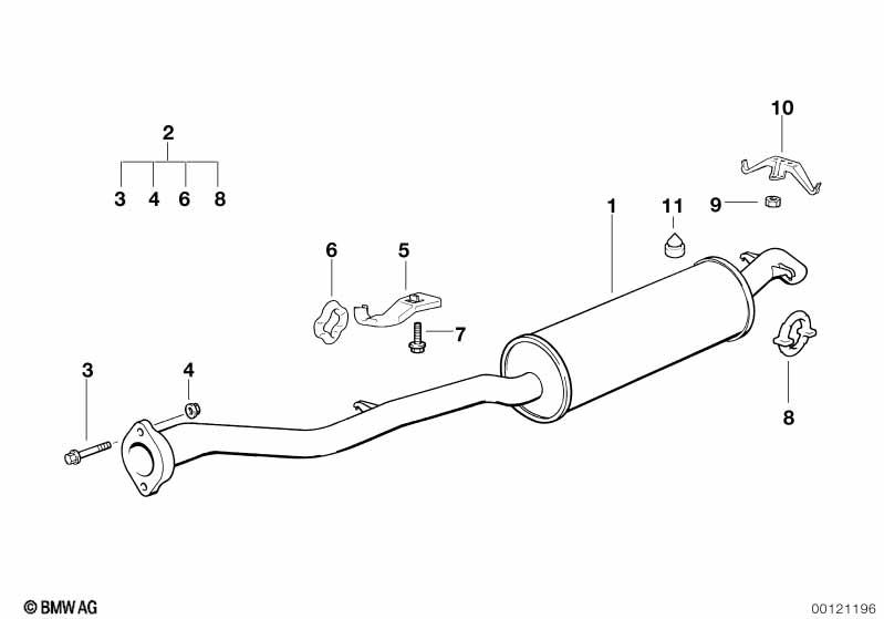 Genuine Exhaust Silencer/Muffler Mounting Parts Set 18 21 0 146 066