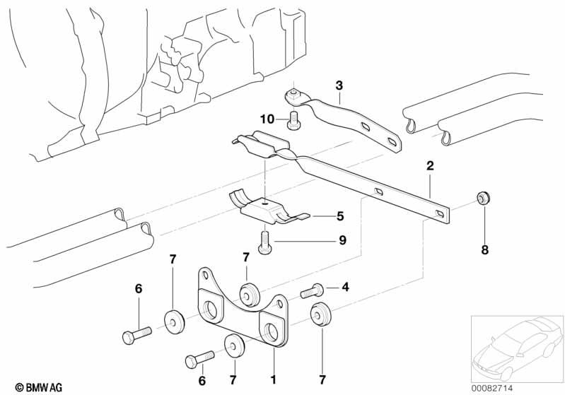 Genuine Exhaust System Suspension Support Bracket Part 18 30 1 439 148