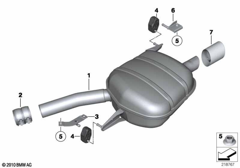 Genuine Exhaust Tailpipe Trim Black Chrome 18 30 7 612 731