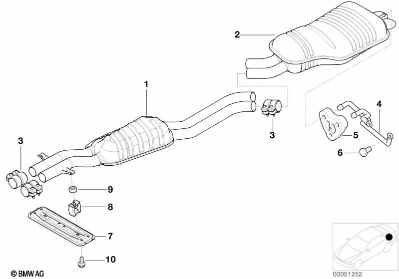 Genuine Rear Exhaust Silencer/Muffler 18 30 7 785 483