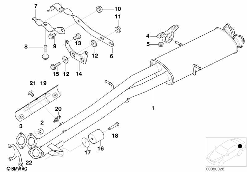 Genuine Exhaust Silencer/Muffler Bracket 18 31 7 502 870