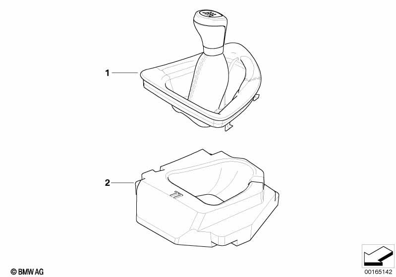 Genuine Gear Stick Knob + Gaiter Leather Black 25 11 8 051 316