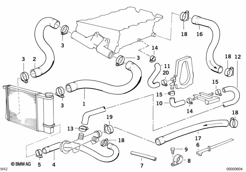 Genuine Cooling System Water Hose/Pipe 11 51 1 739 244