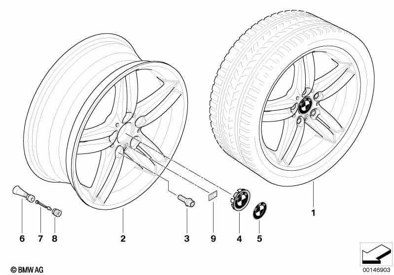 Genuine Light Alloy Wheel Rim 8Jx18 ET49 36 11 8 036 940
