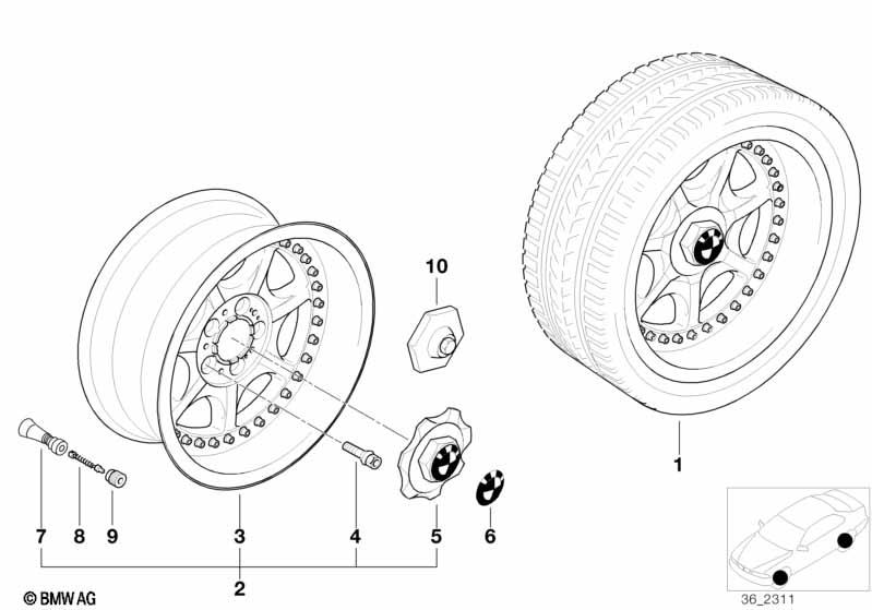 Genuine Alloy Wheel Centre Cover Hub Cap 36 13 1 182 309