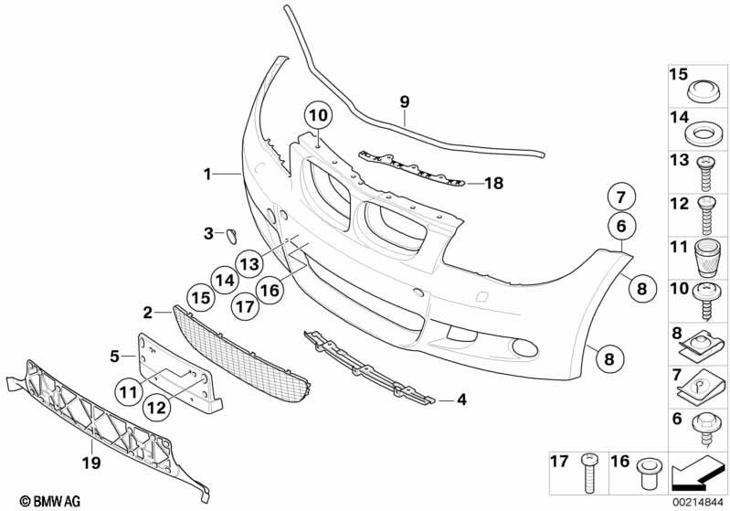 Genuine M Sport Front Bumper Cover Tow Eye Flap Primed 51 11 7 837 429