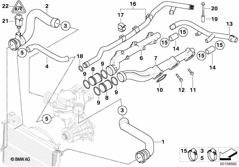 Genuine Cooling System Water Hose/Pipe 11 53 1 407 451