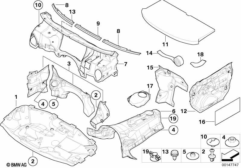 Genuine Front Door Sound Insulating Trim Right O/S Driver Side 51 48 7 111 650