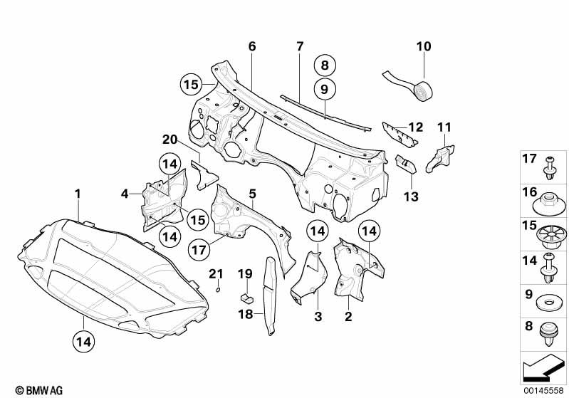 Genuine Sound Insulating Engine Hood Heat Shield 51 48 3 451 622