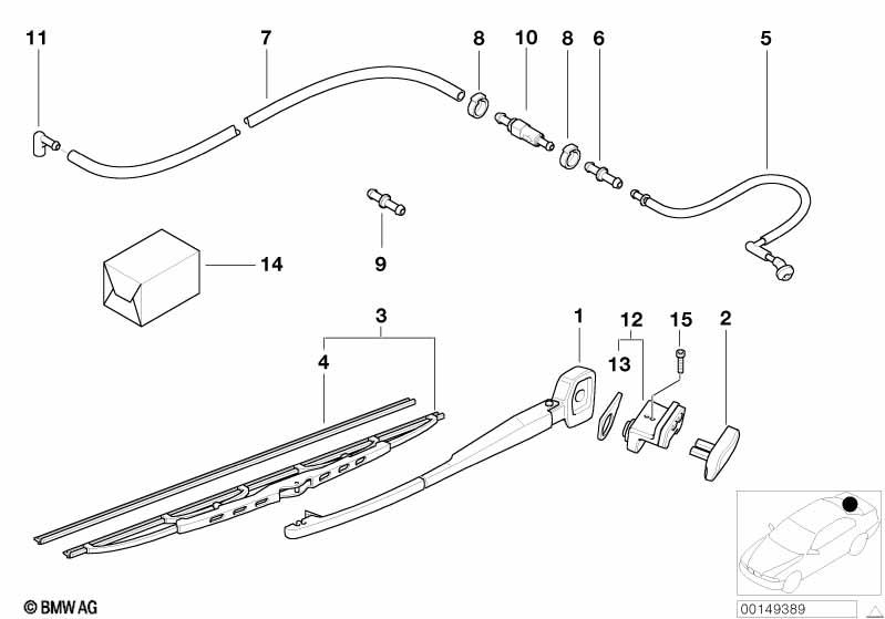 Genuine Windscreen Wiper Spray Nozzle Hose Line Repair Kit 61 68 8 254 288