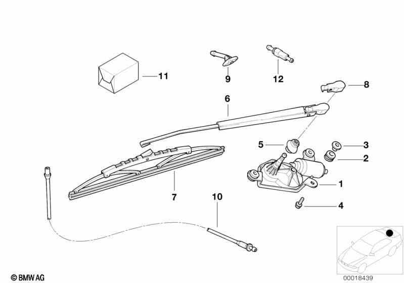 Genuine Rear Window Cleaner Wiper Hose/Line/Pipe 61 68 8 361 801