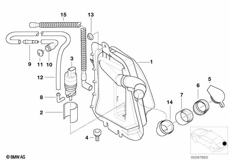 Genuine Rear Window Washer Cleaner Container 61 68 8 374 557