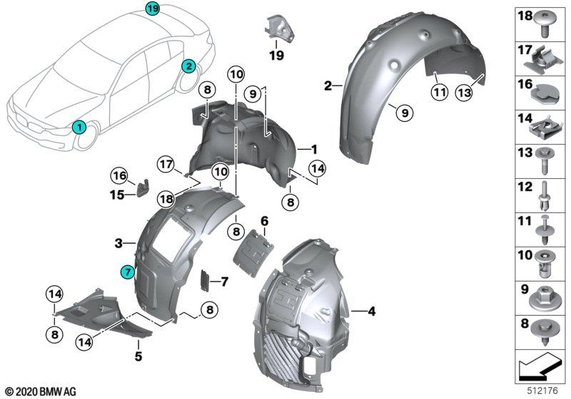 Genuine Rear Left Wheelarch Trim Cover Fender Liner 51 71 7 260 747