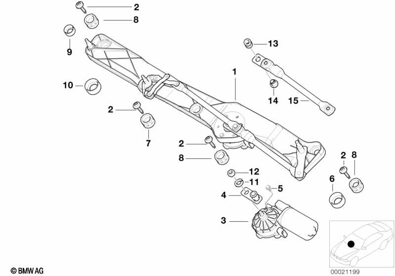 Genuine Windshield Wiper Motor Transmission 61 61 8 385 218