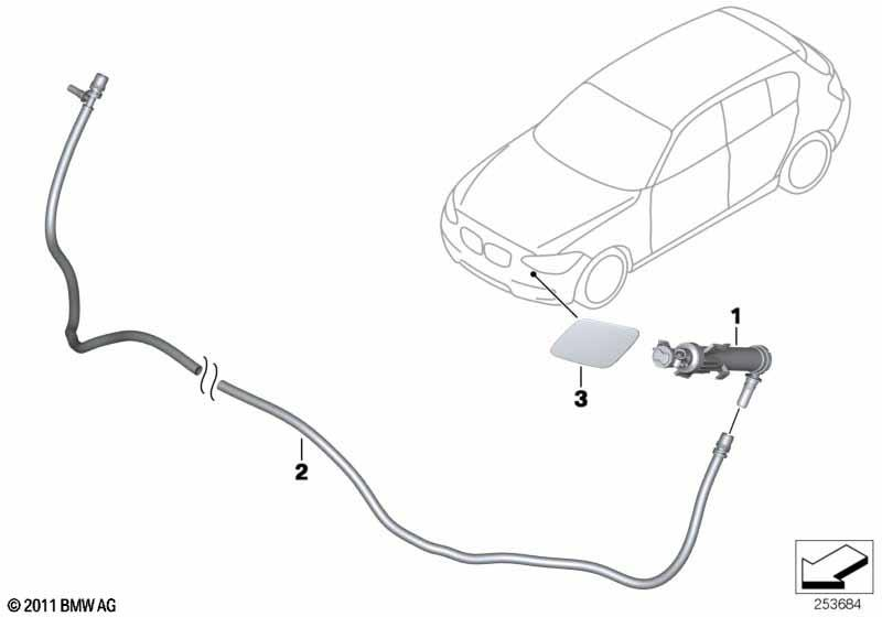 Genuine Right Driver Side OS Headlight Telescopic Nozzle 61 67 7 275 658