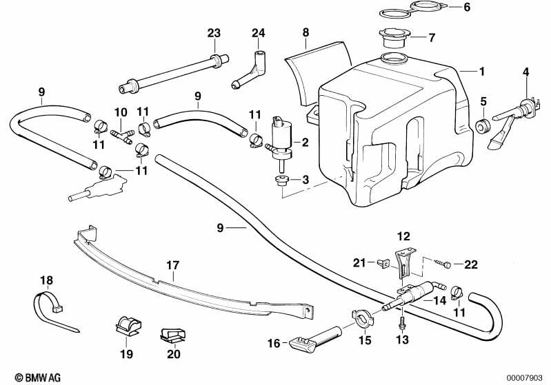 Genuine Head Lamp Cleaner Fluid Container Tank 61 67 8 366 420