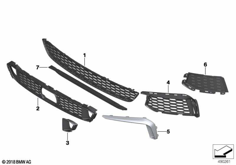 Genuine M Performance Front Bumper Center Air Guide Trim 51 75 8 071 012