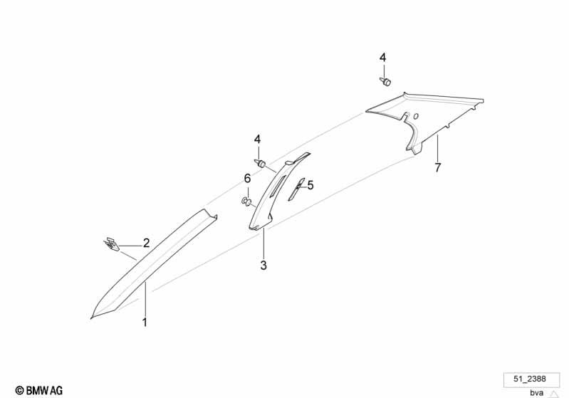 Genuine Door Sill Trim Clip Clamp 51 71 8 151 484