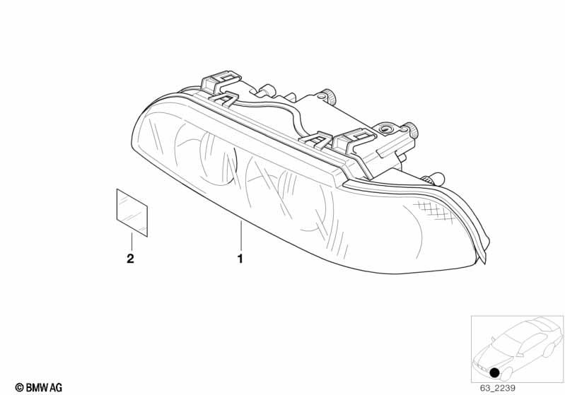 Genuine Headlight Head Lamp White Turn Indicator Right 63 12 6 902 520