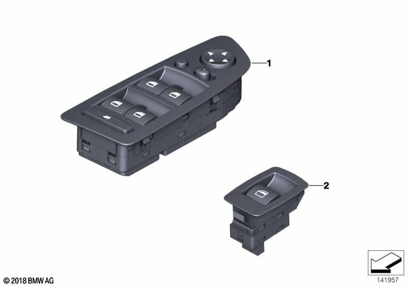 Genuine Switch For Right O/S Driver Side Window Lifter Black 61 31 9 217 335