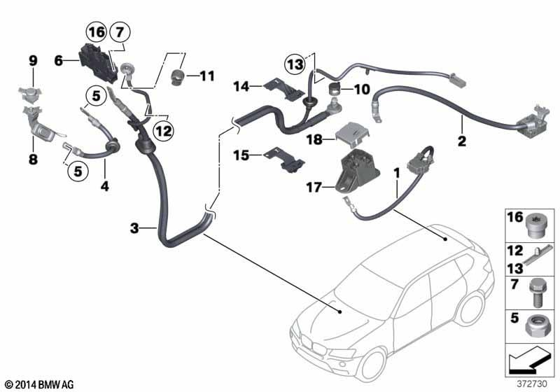 Genuine Earth Battery Cable Plus Pole SBK2.2 61 12 9 321 005