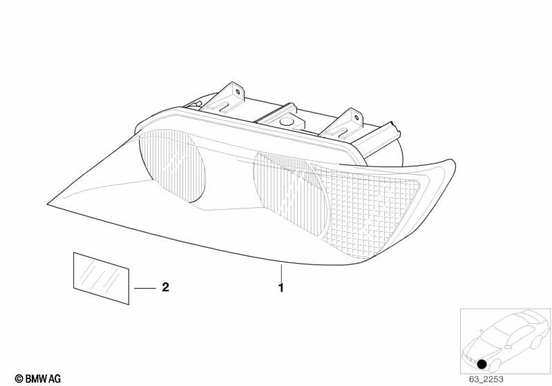 Genuine Headlight Head Lamp White Turn Indicator Left 63 12 2 496 629