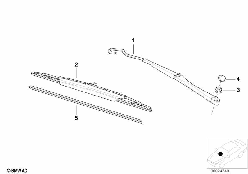 Genuine Front Windscreen Wiper Arm Right 61 61 8 389 552