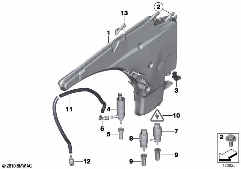 Genuine Windscreen Headlight Washer Pump Strainer 61 66 7 006 063