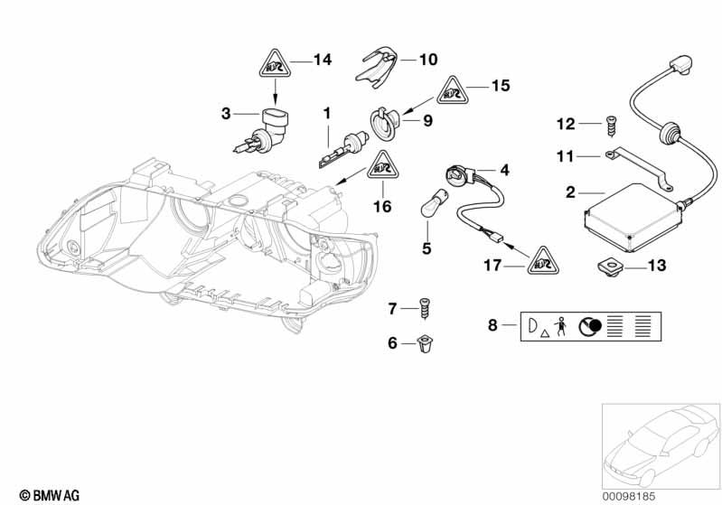 Genuine Xenon Headlight Head Lamp Support Control Unit 63 12 6 906 779