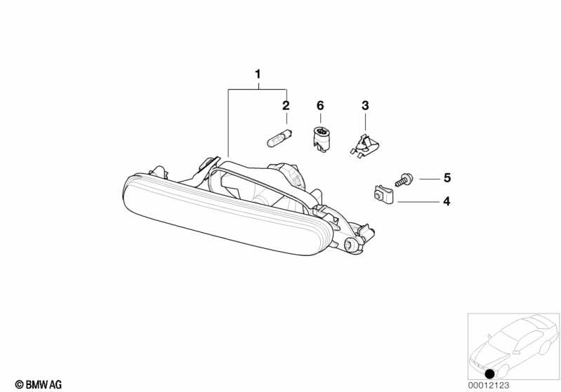Genuine Right Fog Lamp/Light 63 17 6 908 284