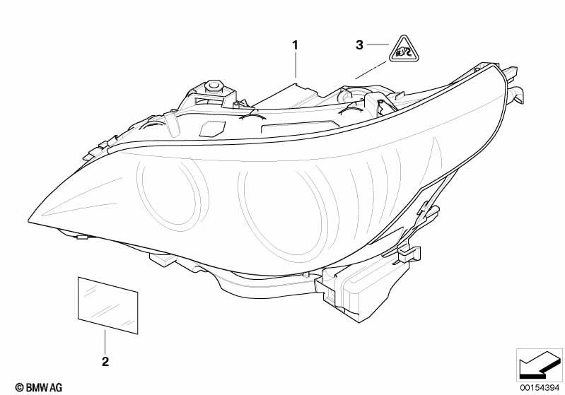Genuine Left Passenger Side NS Nearside Headlight Headlamp 63 12 7 177 729