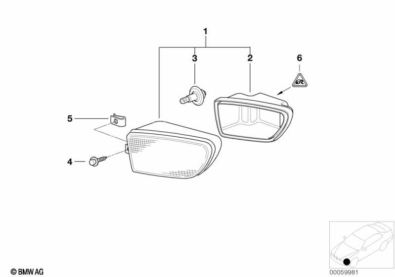 Genuine Fog Lamp/Light Cap Left 63 17 8 381 975