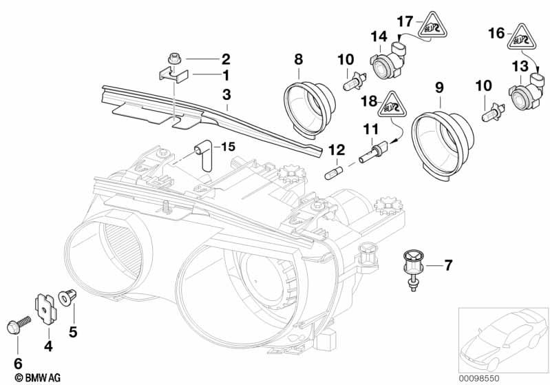 Genuine Low Beam Covering Cap Right 63 12 7 182 602