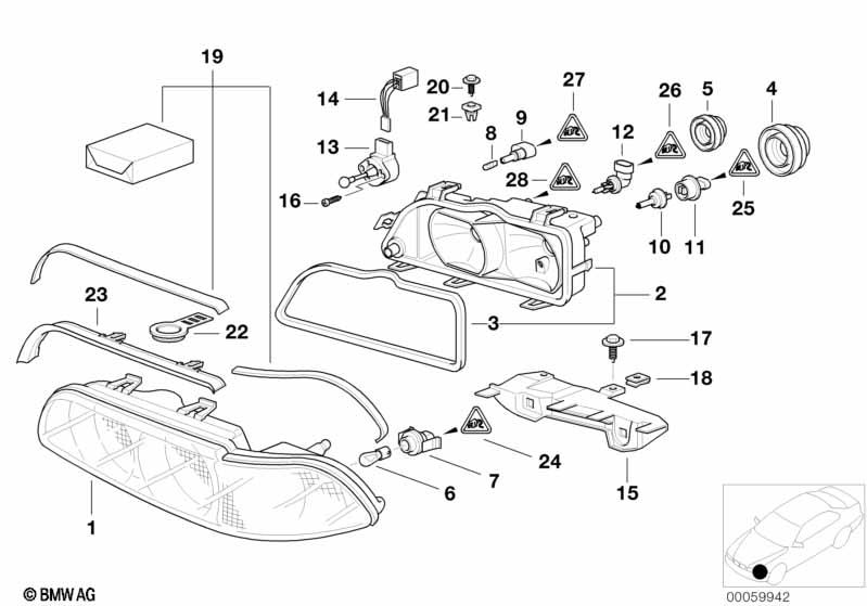 Genuine Headlight Head Lamp Repair Kit/Set 63 12 8 362 435