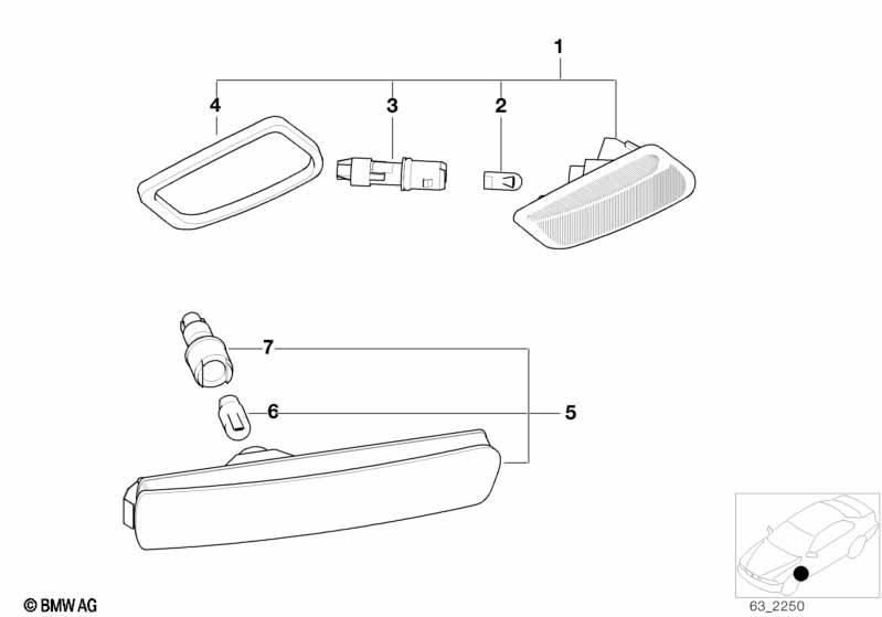 Genuine White Additional Turn Indicator Gasket Left 63 13 8 400 763